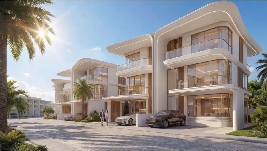 4 bedroom townhouses on a landscaped street